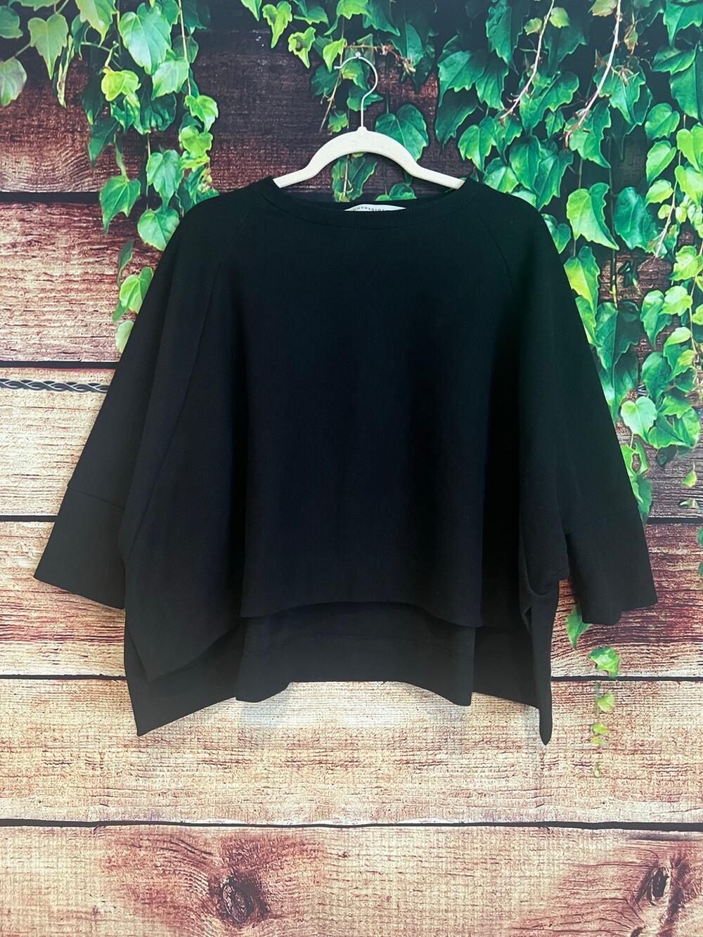 COG The Big Smoke Sweatshirt Pullover Crewneck One Size Black Dolman Sleeves